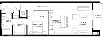 1R Floor plan at Custom House, St. Paul, Minnesota