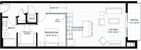1R Floor plan at Custom House, St. Paul, Minnesota