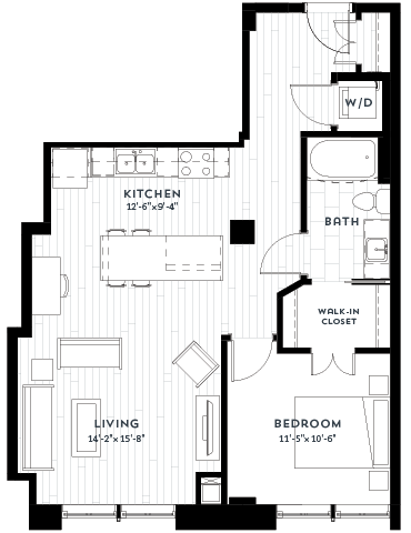 1S Floor plan at Custom House, St. Paul, MN 55101