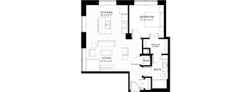1T Floor plan at Custom House, Minnesota, 55101