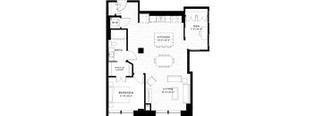 1+A Floor plan at Custom House, Minnesota, 55101