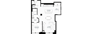 1+B Floor plan at Custom House, St. Paul, MN 55101