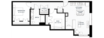 1+C Floor plan at Custom House, St. Paul