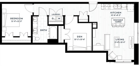 1+C Floor plan at Custom House, St. Paul
