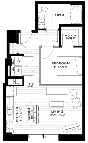 1J Floor plan at Custom House, St. Paul