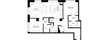 2H Floor plan at Custom House, St. Paul, 55101