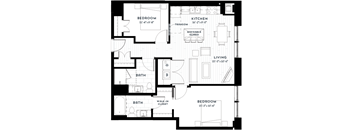 2B Floor plan at Custom House, St. Paul, Minnesota