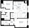 2B Floor plan 2B Floor plan at Custom House, St. Paul, Minnesota