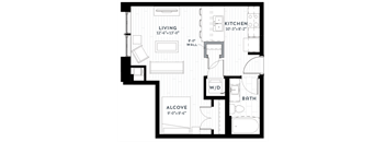 A1 Floor plan at Custom House, St. Paul, Minnesota