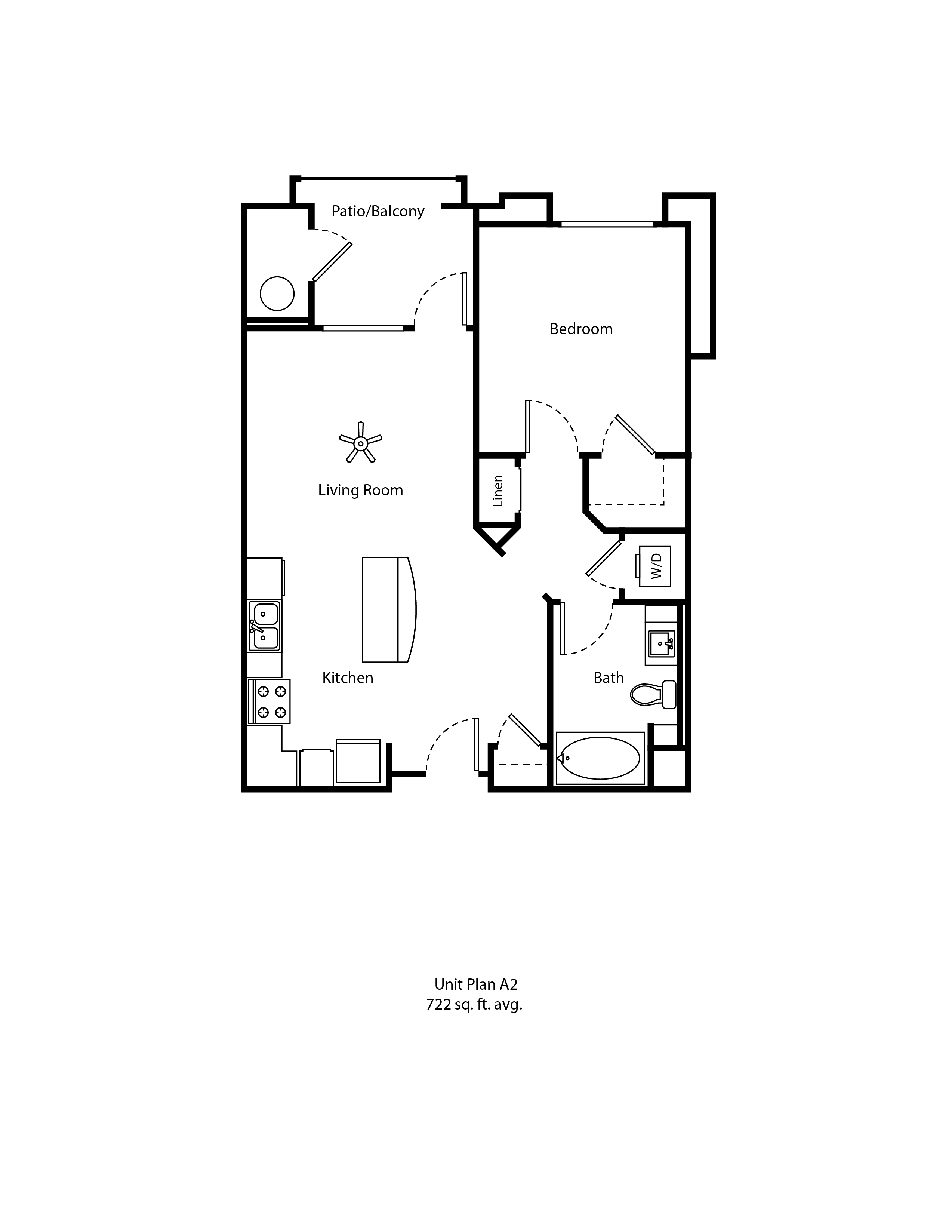 One11_Corona CA_Floor Plan A2_One Bedroom One Bathroom