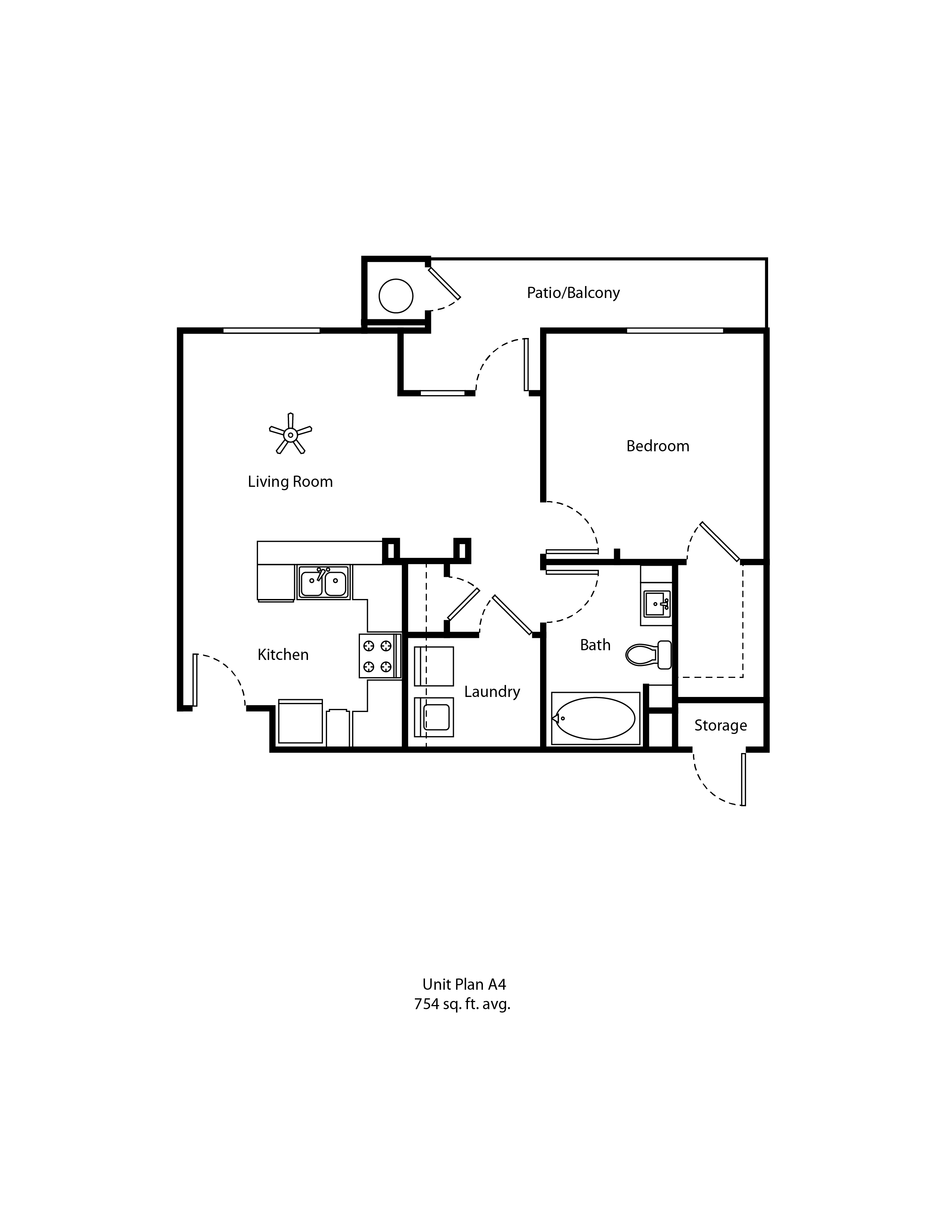 One11_Corona CA_Floor Plan A4_One Bedroom One Bathroom