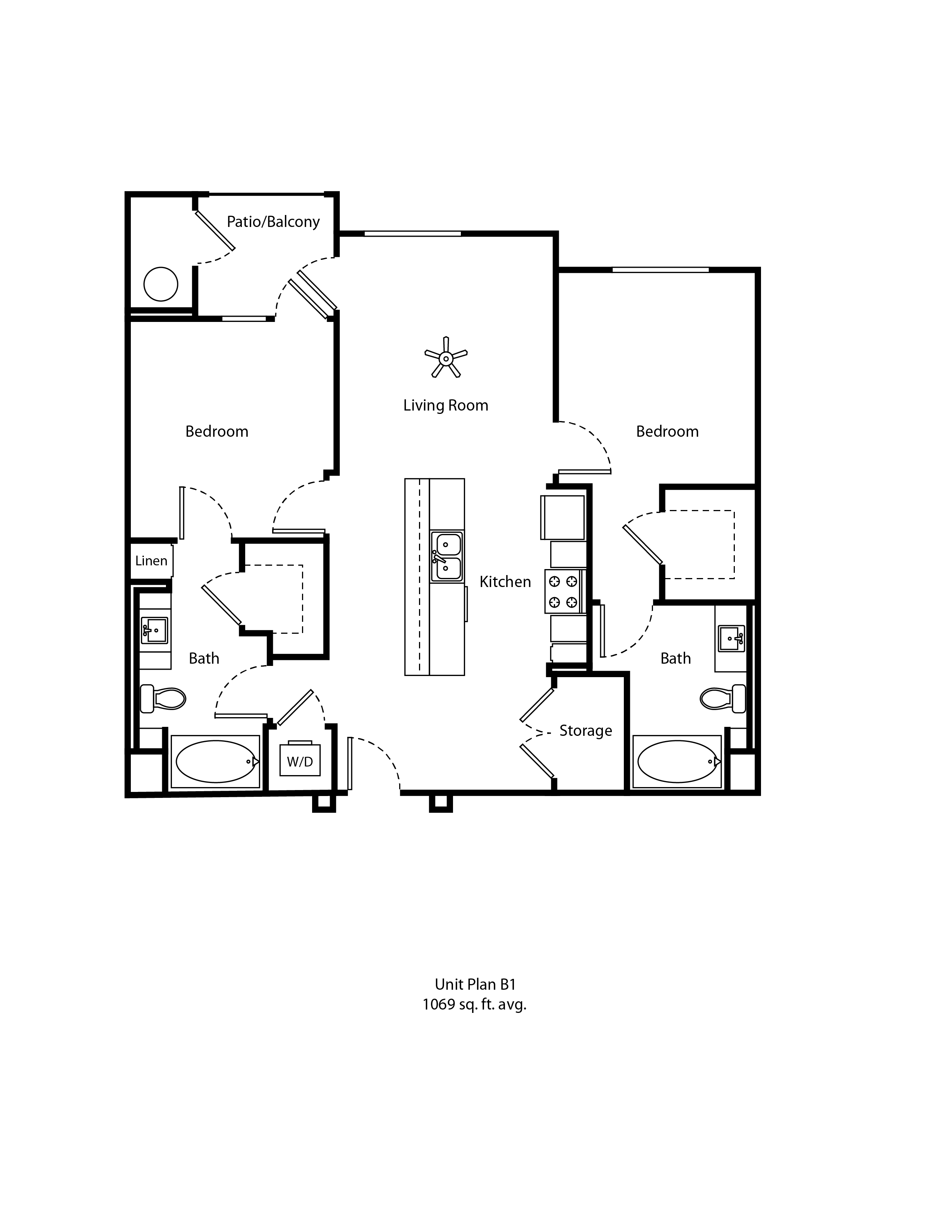 One11_Corona CA_Floor Plan B1_Two Bedroom Two Bathroom