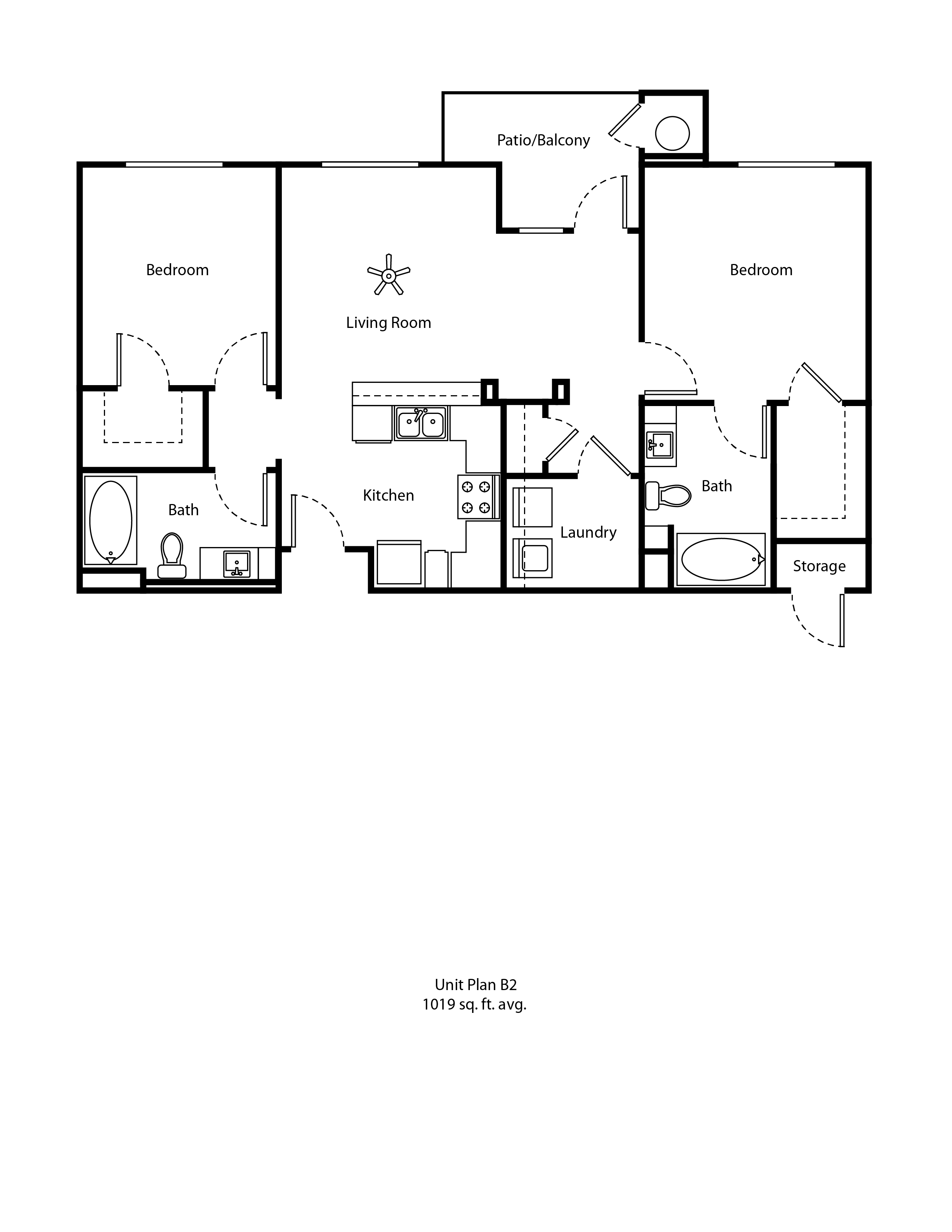 One11_Corona CA_Floor Plan B2_Two Bedroom Two Bathroom
