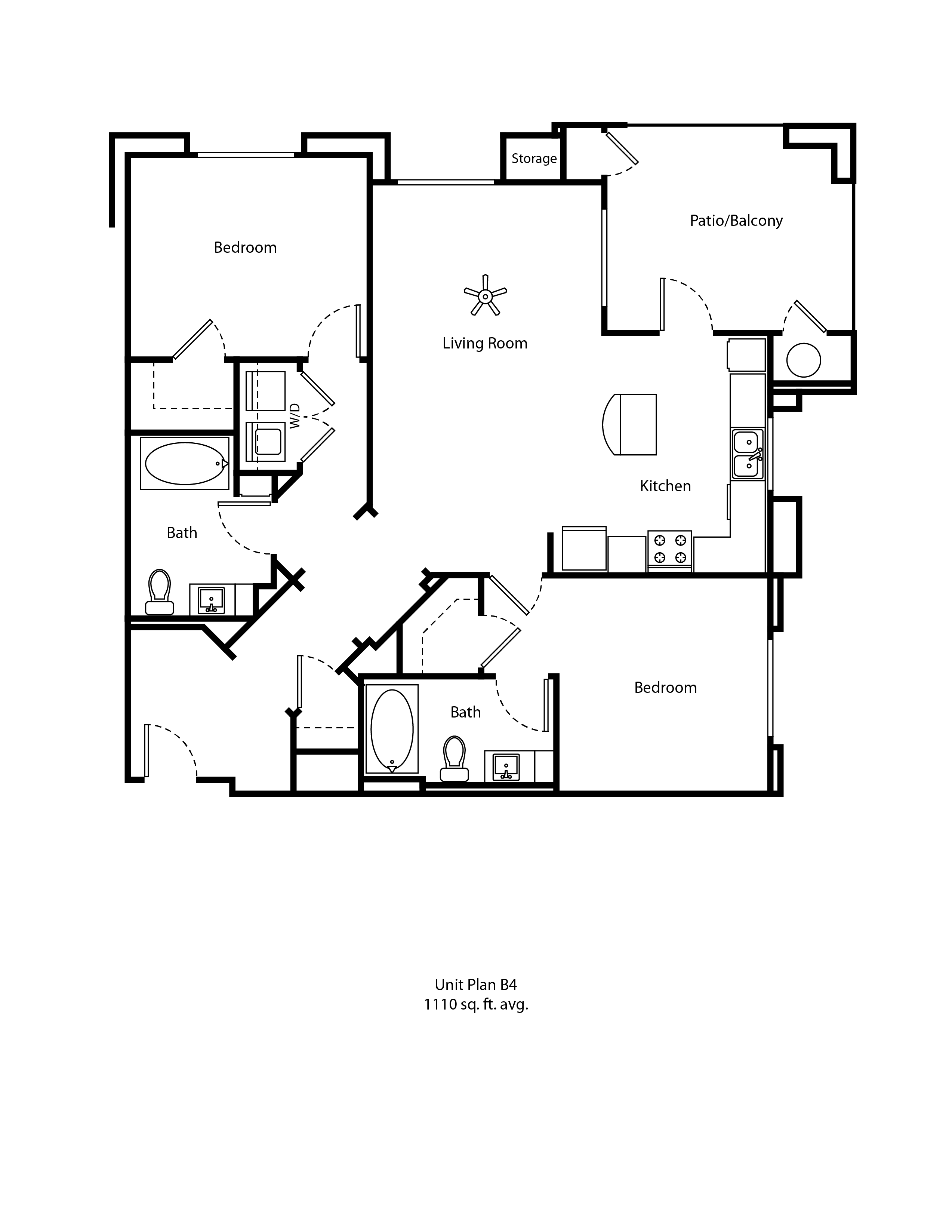 One11_Corona CA_Floor Plan B4_Two Bedroom Two Bathroom