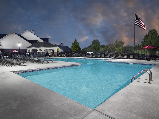 Poolside Sundeck with Cabana and Changing Rooms Whirlpool and Sauna at The Links at Columbia, Columbia, MO