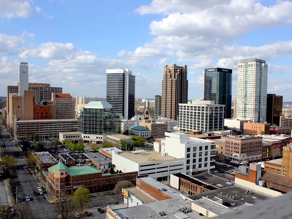 View of Birmingham from Thomas Jefferson Tower roof at Thomas Jefferson Tower, Birmingham, AL, 35203
