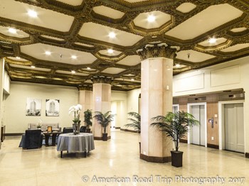 restored lobby with marble and gold trim at Thomas Jefferson Tower, Birmingham, Alabama - Photo Gallery 4