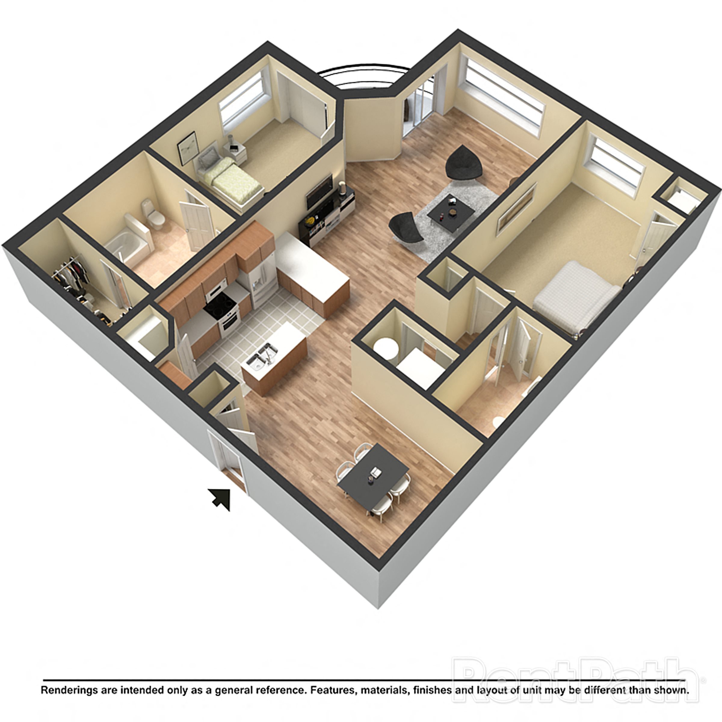 2x2 B Floor Plan 5