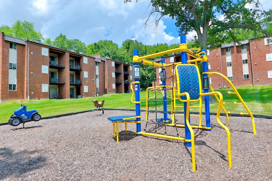 our apartments have a playground for kids and a dog