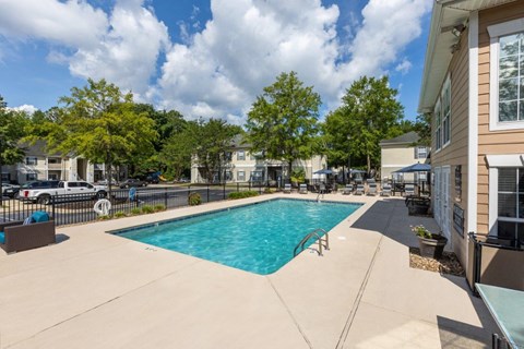 the swimming pool at the apartments for rent