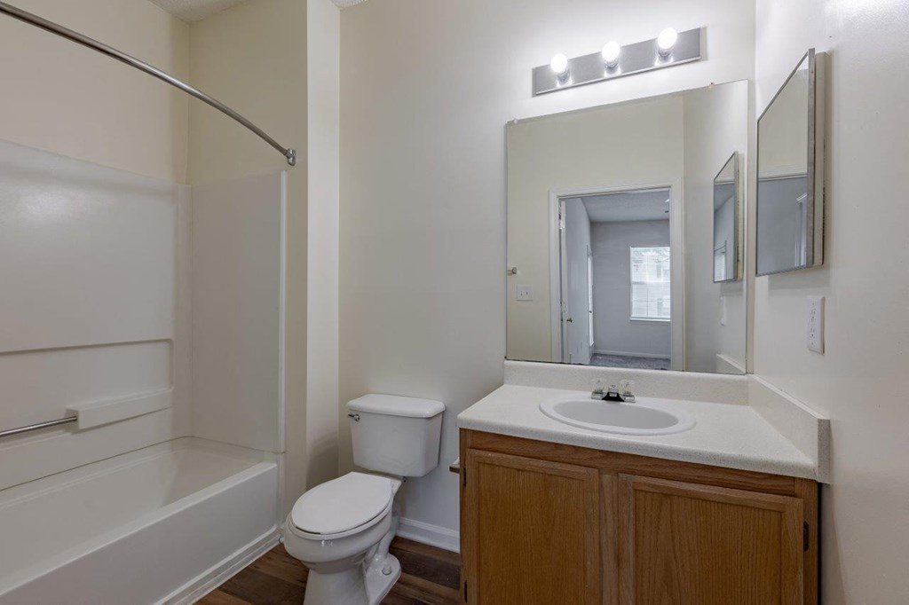 a bathroom with a sink toilet and a mirror