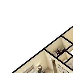 St. Andrews Commons Apartments, Columbia South Carolina, A1 3D Floorplan