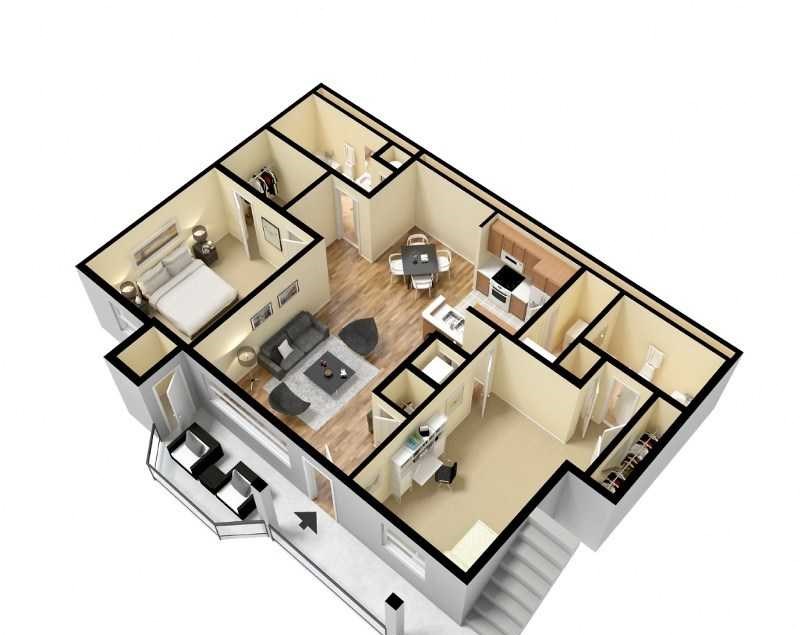 St. Andrews Commons Apartments, Columbia South Carolina, B2 3D floorplan