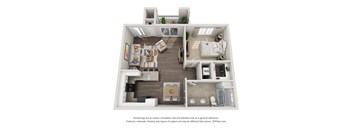 1 Bedroom 3D Floorplan