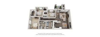 3 Bedroom 3D Floorplan