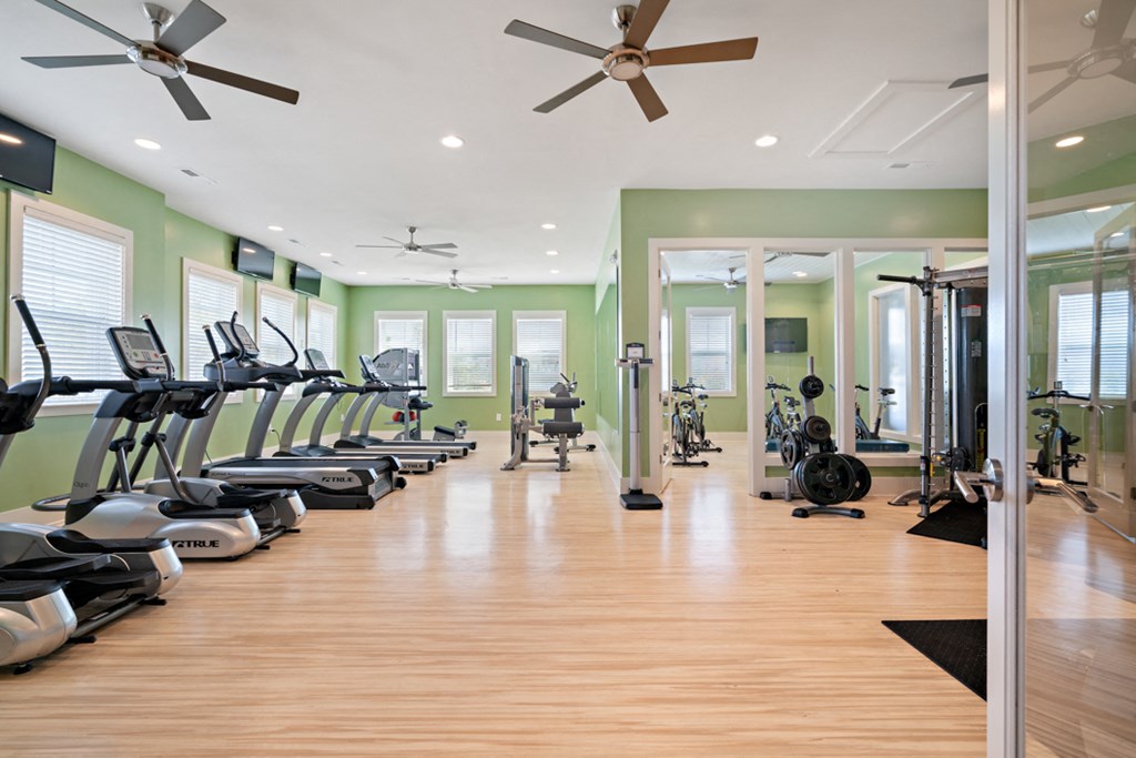 modern fitness center with weight equipment
