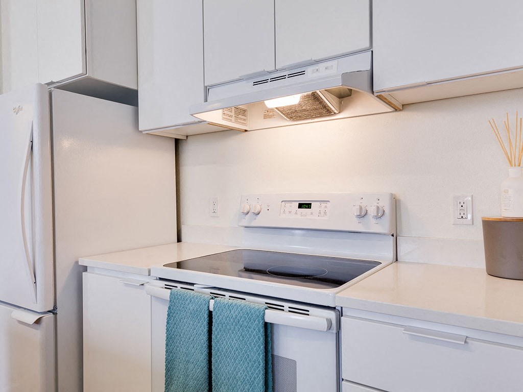 Modern Kitchen With Stainless Steel Appliances And Double Door Refrigerators at The Watercooler Apartments, Boise, ID