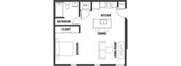 Studio Floor Plan at Watercooler, Boise, Idaho