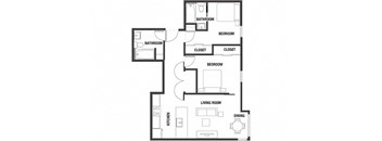 2BD x 2BA Floor Plan at Watercooler, Boise, ID