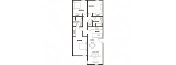 3BD x 2BA Floor Plan at Watercooler, Boise, 83702