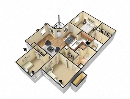 3 Bed, 2 Bath Floor Plan at Pine Harbour, Orlando, 32825