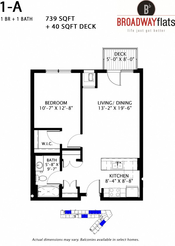 One Bedroom A Floor Plan 4