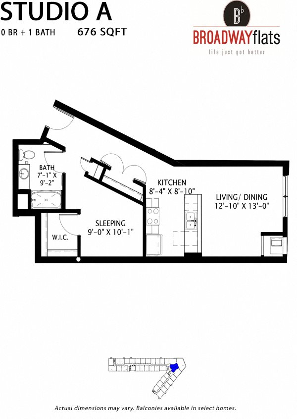 Studio A Floor Plan 1