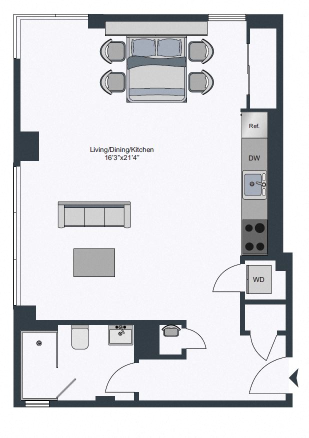 Century furnished studio 102