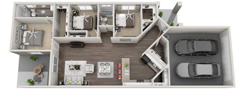 3 Bedroom 3D Floorplan