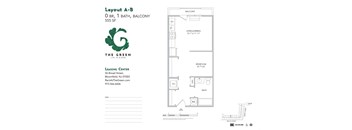 0 Bed 1 Bath Floor Plan at The Green at Bloomfield, Bloomfield, 07003