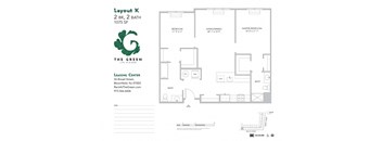 2 Bedroom 2 Bathroom Floor Plan at The Green at Bloomfield, Bloomfield, NJ