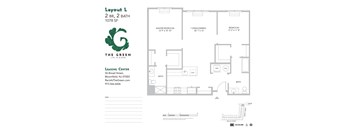 2 Bedroom 2 Bath Floor Plan at The Green at Bloomfield, Bloomfield, 07003