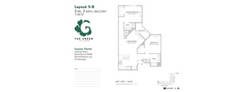 Layout S-B 2 Bed 2 Bath Floor Plan at The Green at Bloomfield, New Jersey, 07003