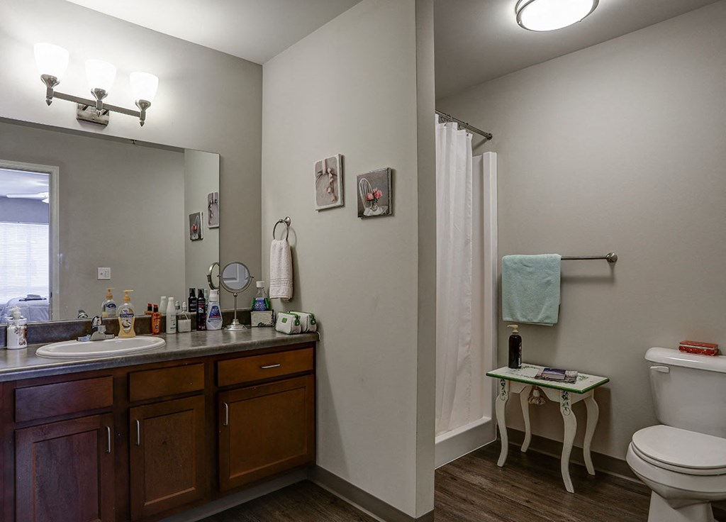 a bathroom with a toilet sink and a mirror