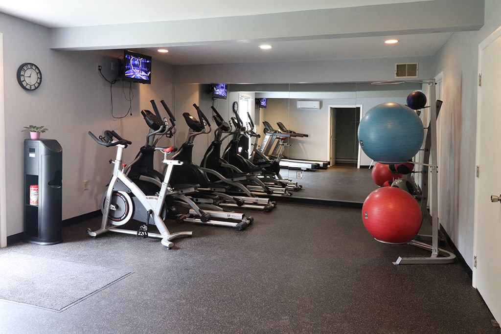 a row of spin bikes in a gym on the floor