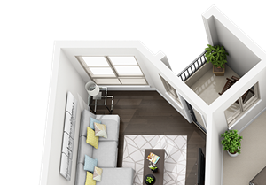 1 Bed 1 Bath plan A1 Floor Plan 1 Bed 1 Bath plan A1 Floor Plan at Accent, Los Angeles