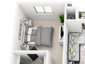 2 Bed 2 Bath plan B3 Floor Plan 2 Bed 2 Bath plan B3 Floor Plan at Accent, Los Angeles