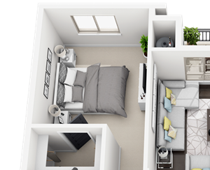2 Bed 2 Bath plan B4 Floor Plan 2 Bed 2 Bath plan B4 Floor Plan at Accent, Los Angeles, 90066