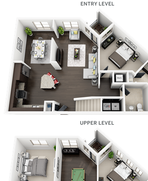 3 Bed 2 Bath plan C1 Floor Plan 3 Bed 2 Bath plan C1 Floor Plan at Accent, Los Angeles, California