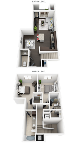 2 Bed 2 Bath plan R3 Floor Plan 2 Bed 2 Bath plan R3 Floor Plan at Accent, Los Angeles, CA, 90066